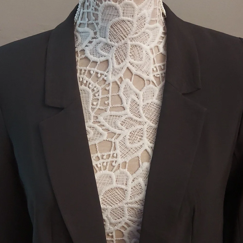 NWT LOFT Olive Green Open Front 3/4 Length Sleeve sz 8P Blazer - Picture 6 of 13